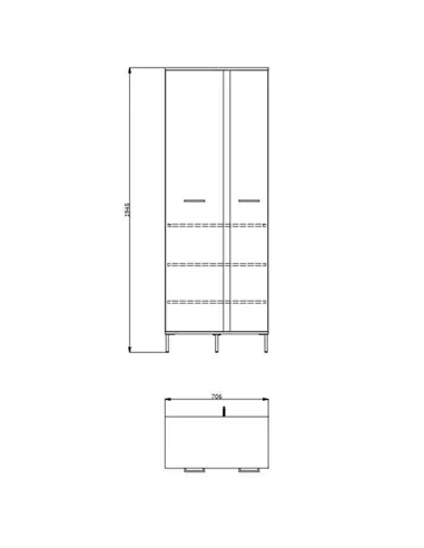 Sorrento Oak Effect Tall Slim 2 Door Wardrobe, 3125