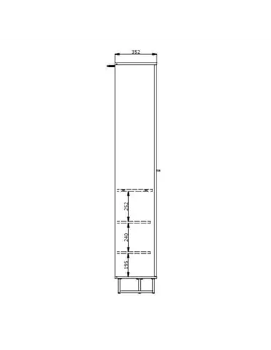 Sorrento Oak Effect Tall Slim 2 Door Wardrobe, 3125
