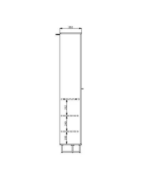 Sorrento Oak Effect Tall Slim 2 Door Wardrobe, 3125