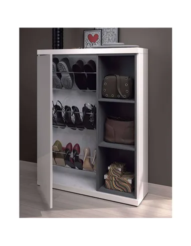 Tendi White Gloss Shoe Cabinet Hallway Unit, 2919