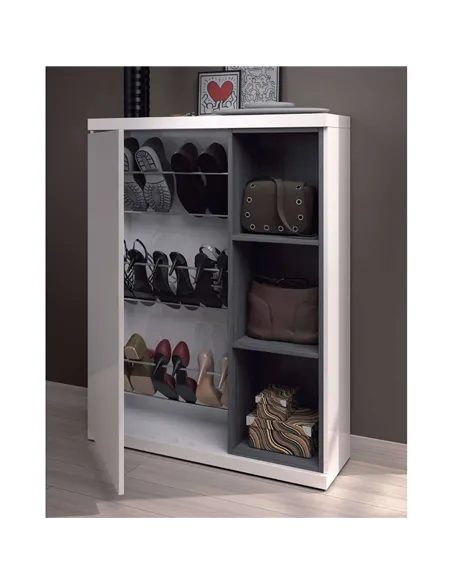 Tendi White Gloss Shoe Cabinet Hallway Unit, 2919