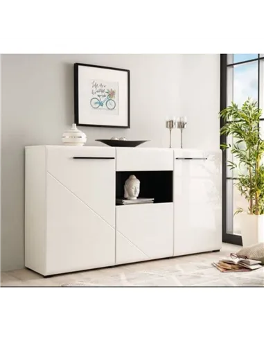 Terrento White Gloss Tall Sideboard, 3052