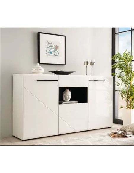 Terrento White Gloss Tall Sideboard, 3052
