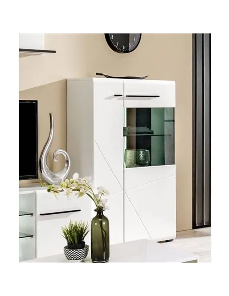 Terrento White Short Display Cabinet, 3053