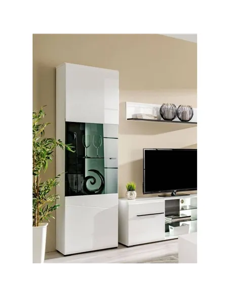 Terrento White Tall Display Cabinet, 3054