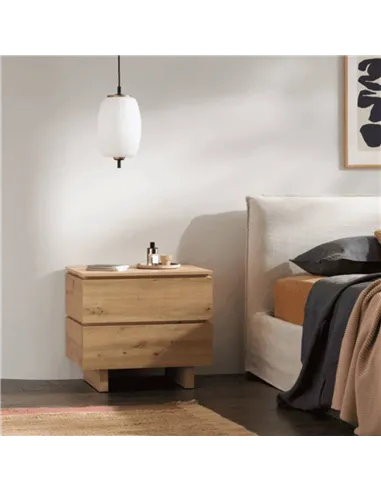 Texas Artisan Oak Effect 2 Drawer Bedside, 3284