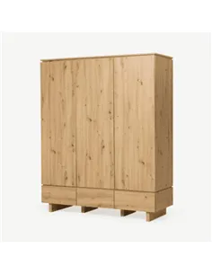 Texas Artisan Oak Effect 3 Door 3 Drawer Triple Wardrobe, 3288