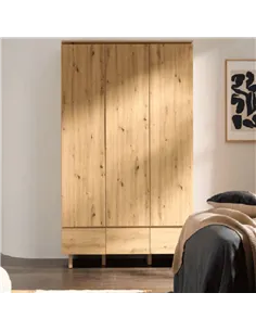 Texas Artisan Oak Effect 3 Door 3 Drawer Triple Wardrobe, 3288 2