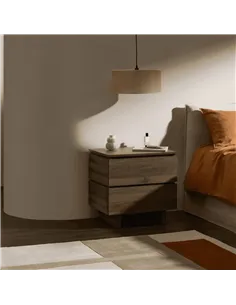 Texas Walnut Effect 2 Drawer Bedside, P8CNER22 2