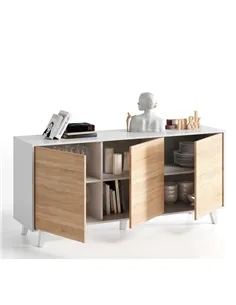 Toris Sideboard White with Oak Effect, 2607