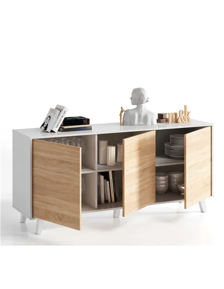 Toris Sideboard White with Oak Effect, 2607