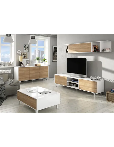 Toris Sideboard White with Oak Effect, 2607