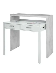 Turin Artic Concrete Grey And White Desk, 2931
