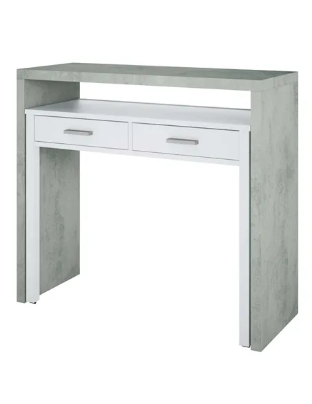 Turin Artic Concrete Grey And White Desk, 2931