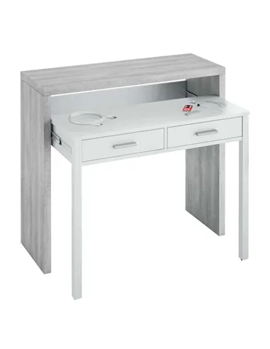 Turin Artic Concrete Grey And White Desk, 2931