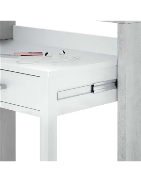 Turin Artic Concrete Grey And White Desk, 2931