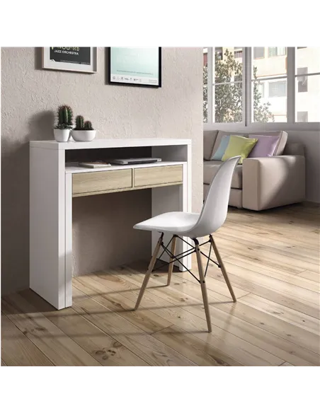 Turin White and Oak Desk & Dressing Table or Console Table, 2647