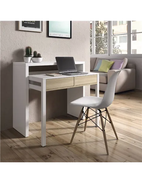 Turin White and Oak Desk & Dressing Table or Console Table, 2647