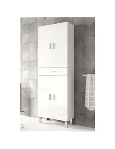 Valdo Tall Bathroom Cupboard White Gloss, 2608