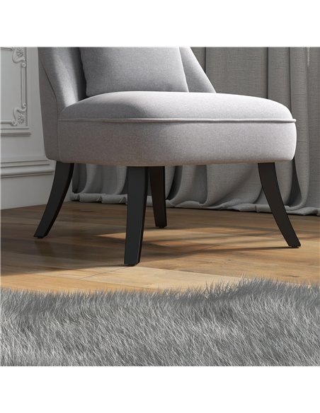 HOMCOM Fabric Single Sofa, Tub Chair, Upholstered Bedroom Chair with Pillow, Solid Wood Leg for Home, Living Room, Dining Room, 