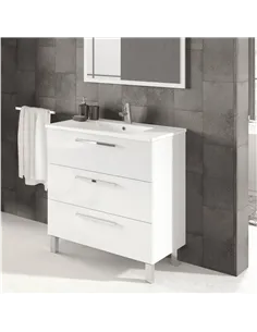 Valdo Bathroom Vanity Sink With Undersink Cupboard White Gloss, 2609