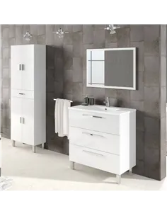 Valdo Bathroom Vanity Sink With Undersink Cupboard White Gloss, 2609 2