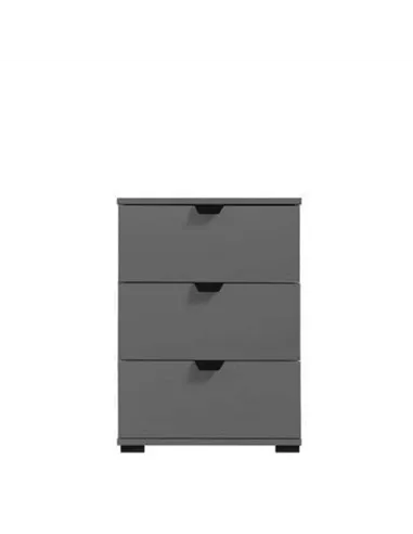 Valentina Grey 3 Drawer Bedside Table, 3403
