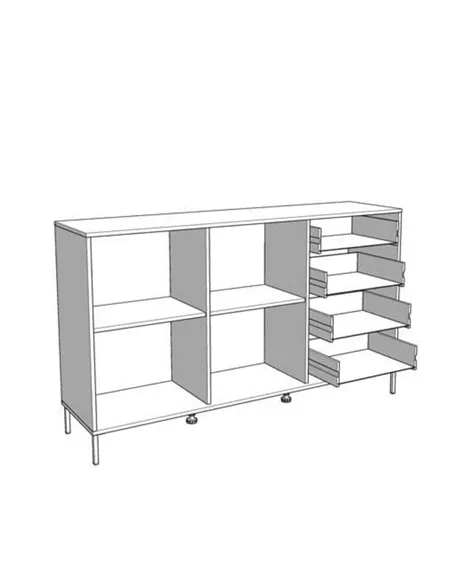 Vilamoura Artisan Oak Effect And Black Sideboard, 3420