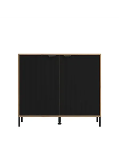 Vilamoura Artisan Oak Effect And Black Small Sideboard, 3422