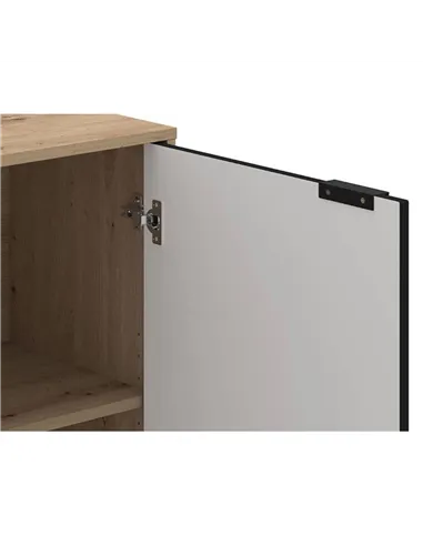 Vilamoura Artisan Oak Effect And Black Small Sideboard, 3422