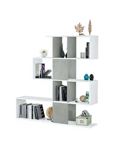 Zaga Artic White and Concrete Grey Bookcase, 2932