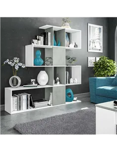 Zaga Artic White and Concrete Grey Bookcase, 2932 2