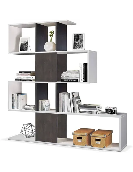 Zaga Oxide Dark Brown and Artic White Bookcase, 3028