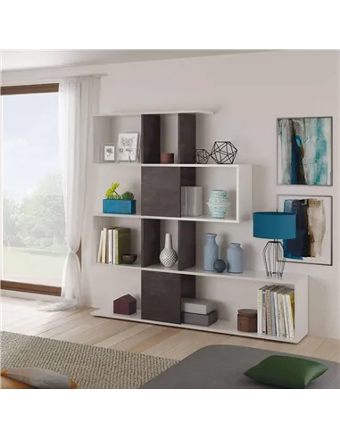 Zaga Oxide Dark Brown and Artic White Bookcase, 3028