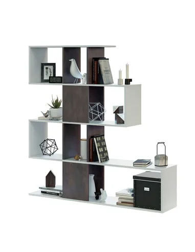 Zaga Oxide Dark Brown and Artic White Bookcase, 3028