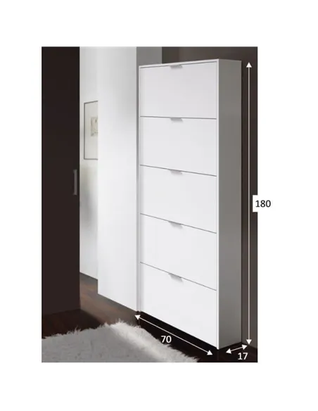 Zappa Shoe Cabinet White Gloss, 2589