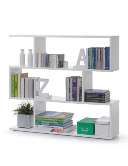 Zing Short White Gloss Bookcase, 2507
