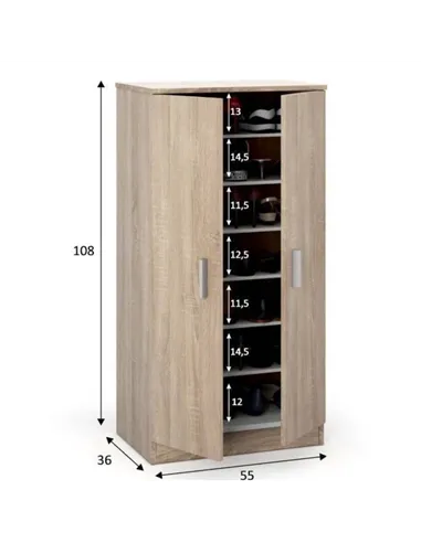 Zuldy Oak Effect Shoe Cabinet, 2892