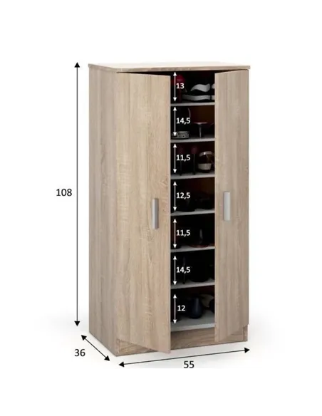Zuldy Oak Effect Shoe Cabinet, 2892