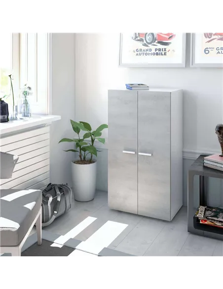 Zuldy Grey and Whie Shoe Cupboard, 2962