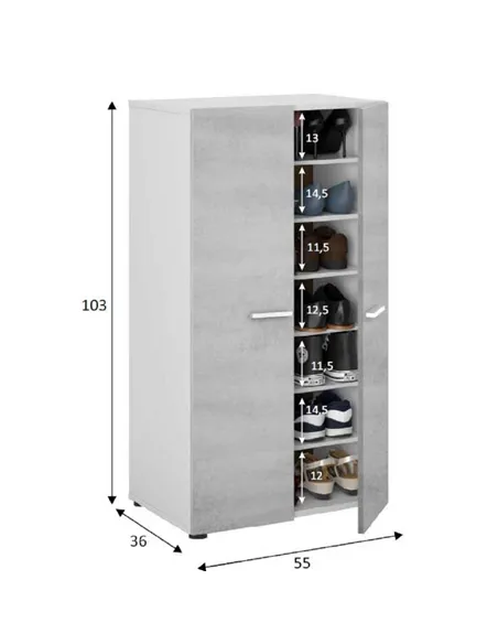 Zuldy Grey and Whie Shoe Cupboard, 2962