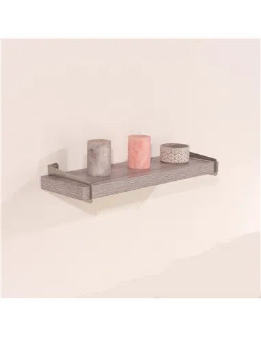 Core Products 60cm chunky shelf with slide on metal brackets - grey oak effect