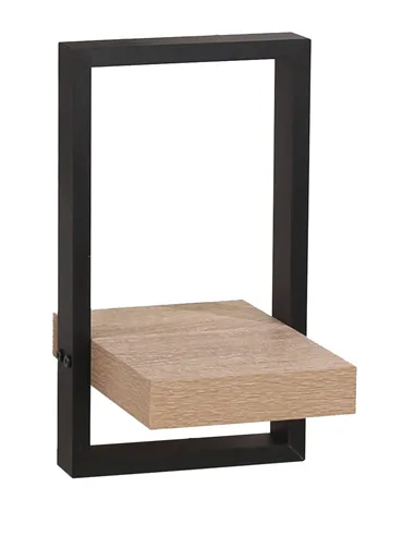 Core Products framed floating shelf kit - oak effect shelf with black frame