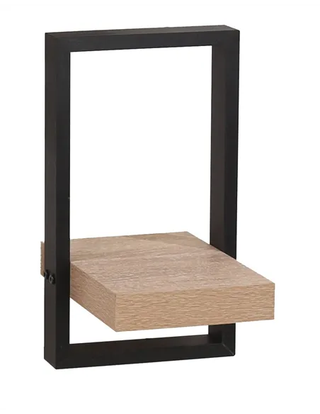 Core Products framed floating shelf kit - oak effect shelf with black frame