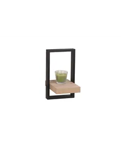Core Products framed floating shelf kit - oak effect shelf with black frame 2