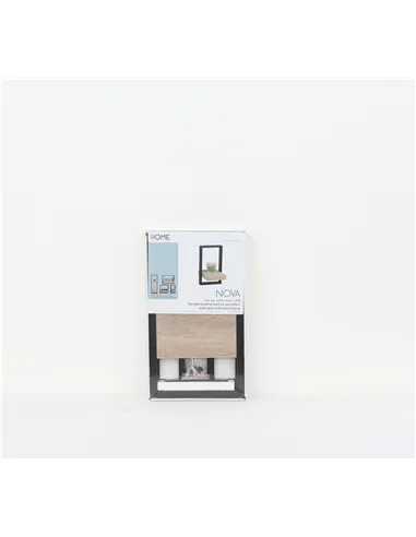 Core Products framed floating shelf kit - oak effect shelf with black frame