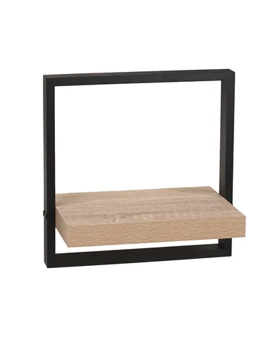 Core Products framed floating shelf kit - oak effect shelf with black frame