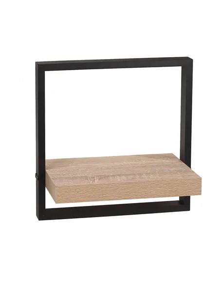 Core Products framed floating shelf kit - oak effect shelf with black frame