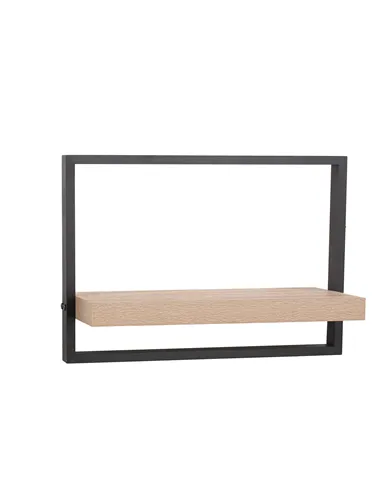Core Products framed floating shelf kit - oak effect shelf with black frame