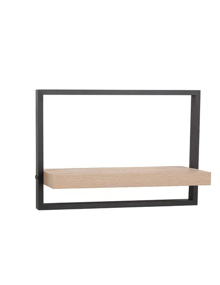 Core Products framed floating shelf kit - oak effect shelf with black frame
